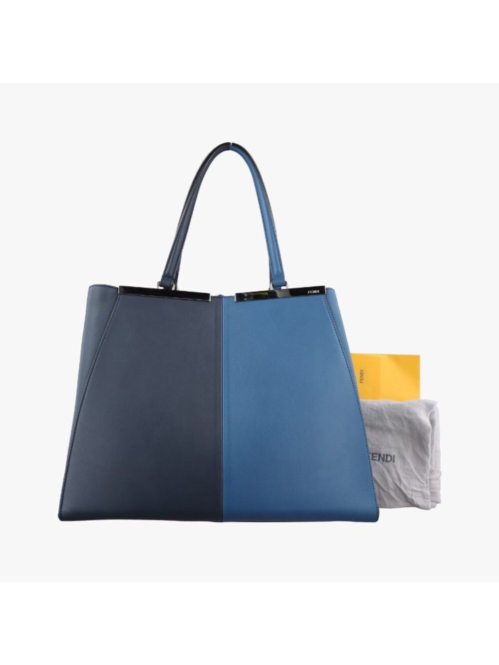 Fendi Navy Blue Leather Shoulder Bag
